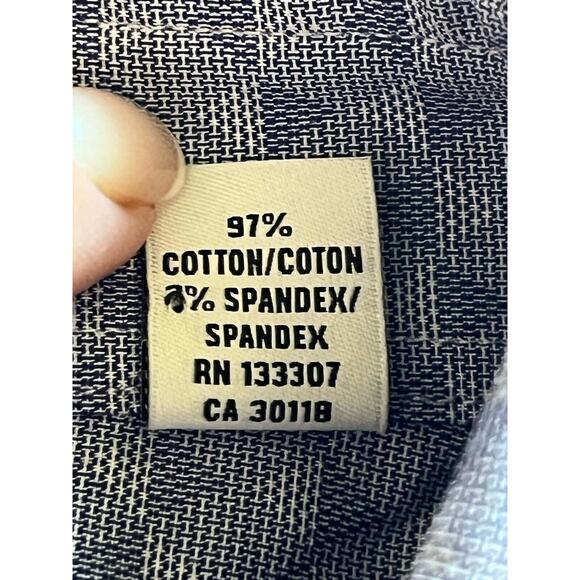 Ben Sherman Dress Shirt Mens Medium 15-15.5 32/33 Blue Button-Up Slim Stretch - Picture 7 of 11